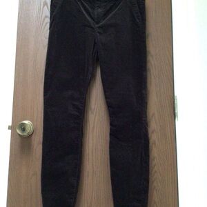 Kut from the Kloth brown skinny velvet pants mock pockets, stretch, sz 8